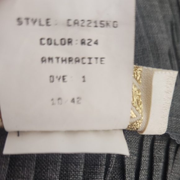 Cache Gray Accordion Long Line Straight Maxi Skirt Sz 10 - Picture 6 of 6